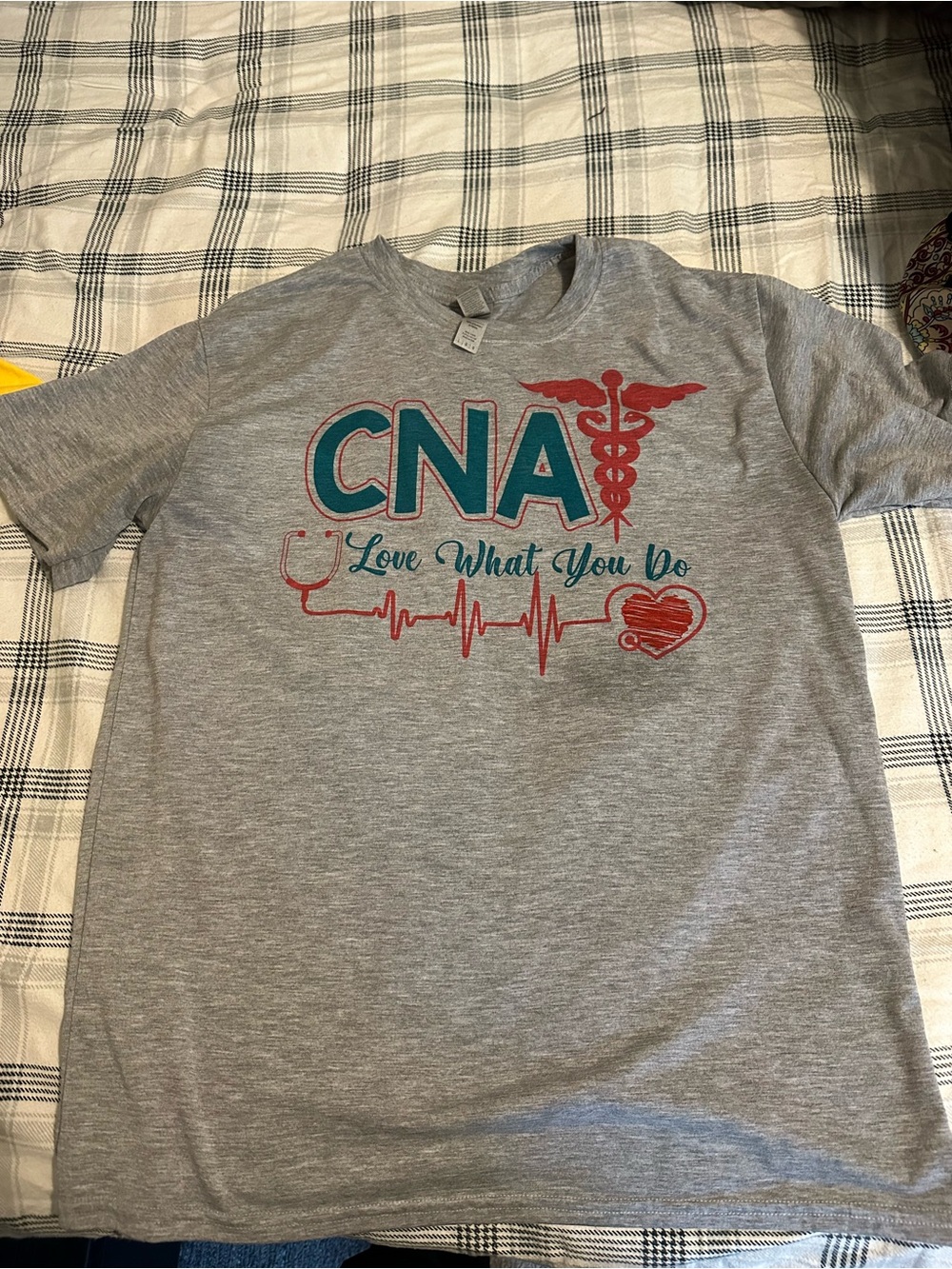 Gildan Grey Tee with Teal and Red CNA Graphic